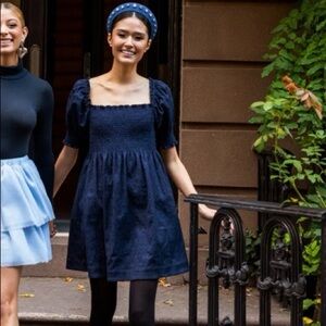 Hill House Athena Navy Brocade Dress